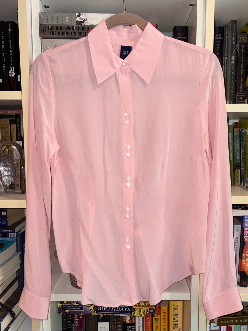 Gap Pink Silk Button Down Shirt